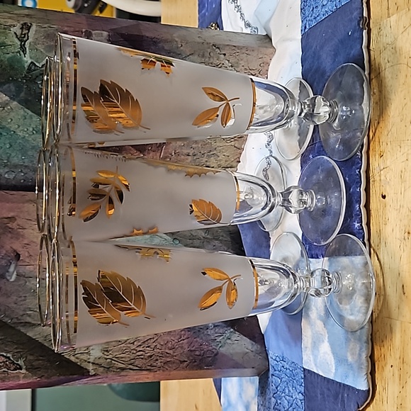 Vintage MCM 1950 s Libbey Glass's Set of 5 w/ Ice Bucket - Picture 6 of 8